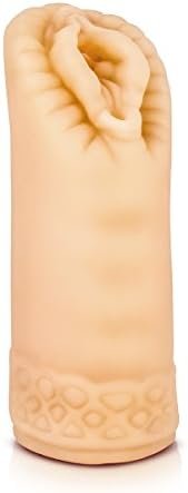 Blush M For Men Sexy Snatch Stroker - 5.5" Soft Realistic Masturbator - 5 Rows Of Massaging Pleasure Beads - Open Ended For Easy Cleaning And Warms To The Touch - Solo Or Couples Play - Sex Toy For Men - Natural - Image 2