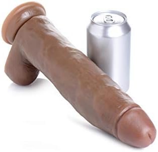Lynx 11 Inch Dildo With Balls - Brown - Image 3