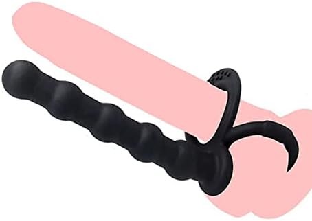 Silicone Strap On Penis Butt Plug, Anal Beads With Cock Ring, Delay Ejaculation Anus Plug Adult Massager Double Penetration Dildo Massager Anal Sex Toys For Male Man Women Couples