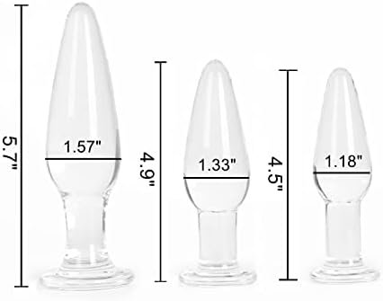 Aptitan 3 Pieces Glass Butt Plug Set Crystal Butt Plug Training Kit With Smooth Flat Base For Beginners And Advanced Men And Women Aptitan - Image 2