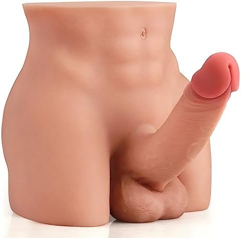 Alisban Realistic Male Sex Doll With Black Dildo For Women,7.4Lb Premium Torso Sex Doll For Men With Tight Anal Hole, Unisex Masturbator Sex Toys For Men Gay Couples (Brown Sex Doll)