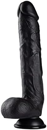 Leqc Realistic Dildos Feels Like Skin, 10 Inch Soft Dildo With Suction Cup For Hands-Free Play, Body-Safe Material And Adult Sex Toys For Women(Black)