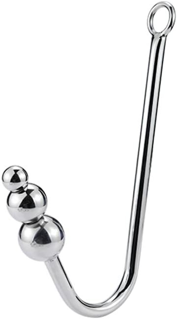 Runyu Stainless Steel Anal Hook, Butt Plug With Anal Ball Fetish Bondage Hook Sex Toy For Unisex Adults Couple Lovers