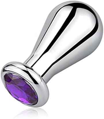 Alloy Bulb Shaped Anal Plug Prostate Massage Butt Plug With Circle Base Design For Men Women Sphincter Stretch Sex Toy (L)
