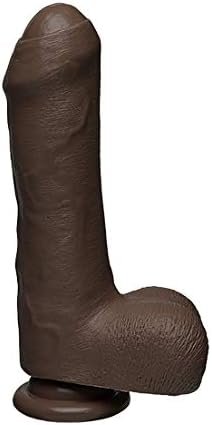 Doc Johnson The D - Uncut D - 7 Inch With Balls - Firmskyn - 7" Long And 1.75" Wide - Suction Cup Base - O-Ring Harness Compatible Dildo, Chocolate