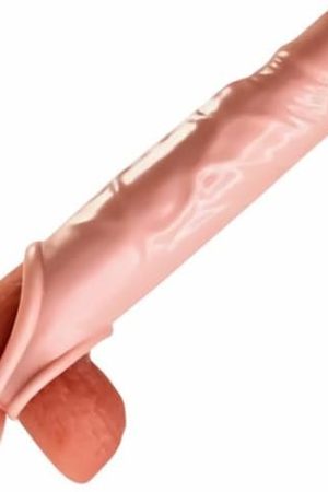 Penis Sleeve Extender, 1.6 Inch Biege Cock Sleeve To Increase Length & Girth, Penis Enlarger With Cock Ring, Penis Extension For Couples Sex Toys For Men & Couple
