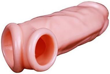 Bigger 8 Inch Brown Reusable Pennis Sleeves Girth For Men Extender Enlarger Extension Sheath Elastic Long Lasting Time Size Sleeve Waterproof Best Gift For Men,92332 - Image 2