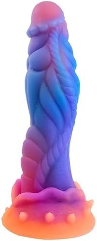 Realistic Monster Dildo, Silicone Anal Dildos With Strong Suction Cup For Hands-Free And Anal Play, G-Spot Stimulator Anal Sex Toys For Women And Men, 9.5 (Blue)