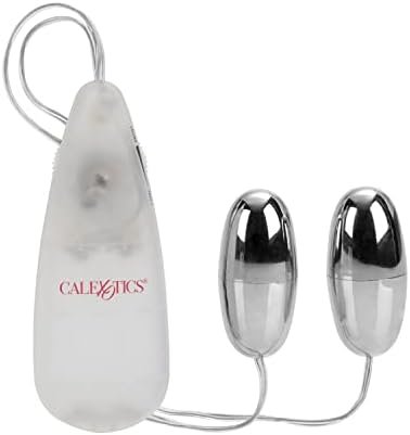 Calexotics Pocket Exotics Wired Remote Double Bullet Vibrator - Sex Toys For Couples - Adult Vibe Eggs Massager - Silver - Image 2