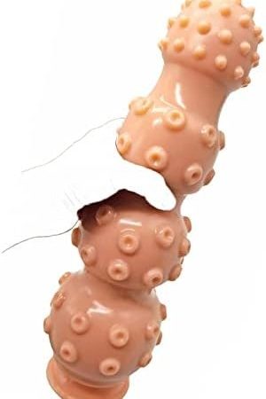 Acudani 13.8 Inch Super Long Anal Plug Dildo With Strong Suction Cup, Flexible Butt Plug For Men And Women Sex Toy, Flesh