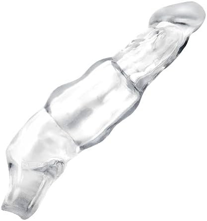 Reusable Extender Penis Sleeve, Enlarge Cock Sleeve Extension Testicle Ring Ball Stretcher For Enlarge Thicken Delay Ejaculation Prolong Erection