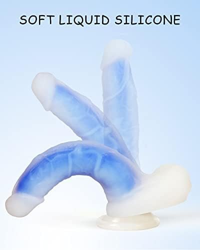 Realistic Dildo Sex Toy For Woman, 8.27'' Soft Silicone Anal Dildo With Strong Suction Cup For Hands-Free Play, Dildo With Balls Lifelike Fake Penis, Adult Toy For Women Men - Image 3