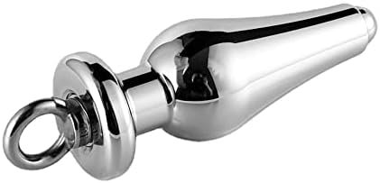 Chrontier Anal Butt Plug Stainless Steel Hollow Anus Plug With Leash Chain Dilator Expender Cleansing Stimulation Masturbation Training Bdsm Bondage Sex Toy, Black - Image 2