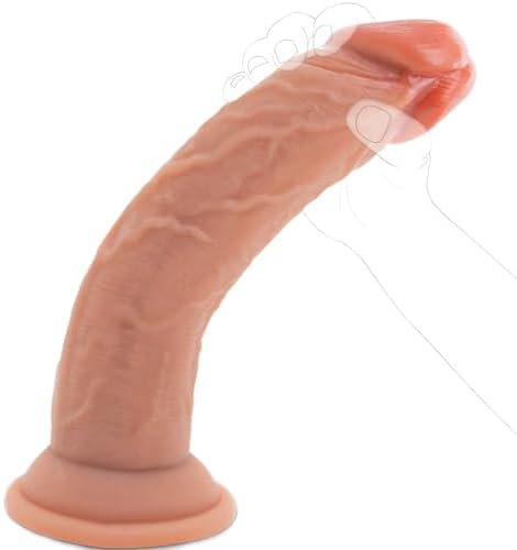 Realistic Dildo Sex Toy For Women,G-Spot Huge Silicone Dildos With Powerful Suction Cup For Hands-Free Play,8.07Inch Realistic Penis Anal Plug For Women And Couple