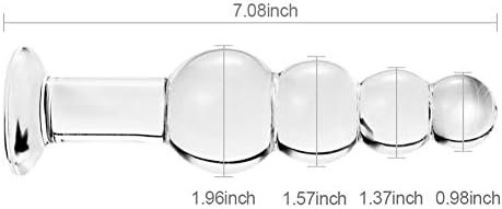 Glass Anal Beads, Crystal Butt Plug Personal Massage With Graduated Beads For Couple Lover (Clear) - Image 2