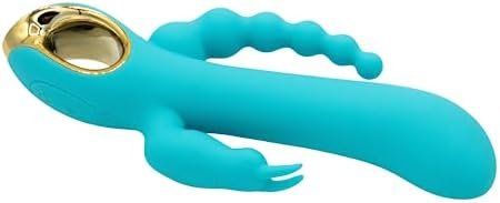 Natalie'S Toy Box Mighty Magic Clit, G-Spot & Anal Vibrator, Dual Motor 3In1 Multi-Function Rechargeable Waterproof Massager For Clitoral Vaginal & Anal, 20 Functions, Abs Silicone Adult Sex Toy