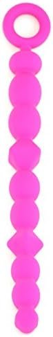 Lovei Anal Sex Toy Beads Butt Plug Diamond Oval Shaped Prostate Massager With Safe Pull Ring Handle Soft Carry Bag Unisex G Spot - Black