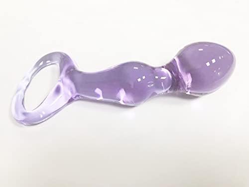 Cchw Glass Dildo Anal Beads, Crystal Anal Beads Pleasure Wand Butt Plug G-Spot P-Spot Massager Pleasure Wand Penis Anal Sex Toys For Men Women, Light Purple - Image 3