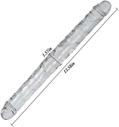 Fst Double-Ended Double Head Simulation Dildo Transparent Crystal Anal Sex Toy Vulva-Anal Universal Orgasm Masturbation Device Suitable For Lesbian And Gay Couples 13In - Image 2