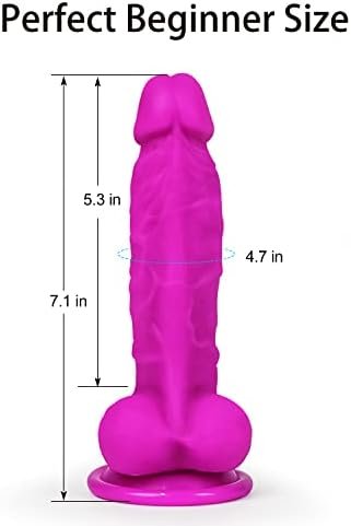 Realistic Dildo Toys For Women: 7.1 Inch Liquid Silicone Dildo With Suction For G-Spot Hands-Free Play, Purple Soft Anal Dildo Lifelike Small Penis For Men, Adult Sex Toy For Women And Couple - Image 3