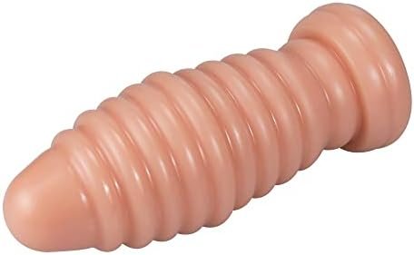 Aptitan Large Ribbed Anal Plug Big Butt Plug Anus Stimulator Anal Training Toy For Advanced Men Women (Flesh) - Image 3