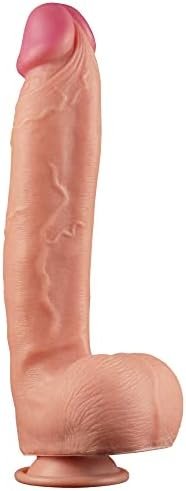 10.5" Handmade Dual Layer Silicone Realistic Dildo With Hyper-Realistic Veins Anal Dildo Realistic Huge Suction Cup Dildo Big Dildo Anal Toy Plugs Large Strap On Thick Dildo Sex Toys For Her