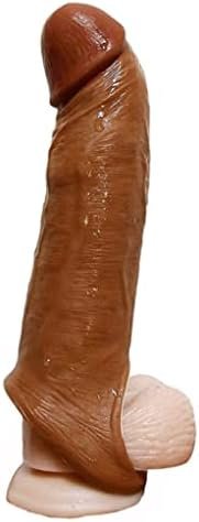 New Big Soft Realistic Sleeve Extender Sheath For Men Male Enhancement Extension Sleeve Massage 1583 (Brown-Zr)