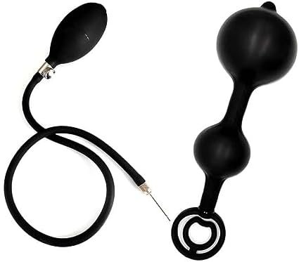 Silicone Inflatable Anal Plug Vibrating Steel Built-In Two Balls Inflatable Butt Anal Pump,Silicone Expandable Anal Sex Toys Adult For Man And Women, Steel Ball Included - Image 2