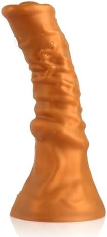 Tariss'S Silicone Anal Plug Soft Anal Dildo With Suction Cup Base Sex Toy For Anus Dilation For Men Women Couple Gold Xxxl 13.97 Inch