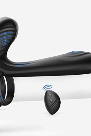 Vibrating Penis Ring With Remote Control For Men Couples,Dual Cock Rings Soft Silicone 10 Vibration Mode Rabbit Clit Vibrators Sex Toy Female & Male Black