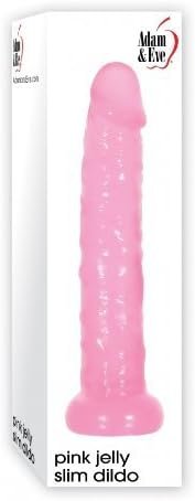 Adam & Eve Jelly Slim Dildo, Pink | 6 Long, 5.5 Insertable, 1 Wide | Realistic And Waterproof Anal Dildo | Compatible With Water Based Lube