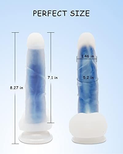 Realistic Dildo Sex Toy For Woman, 8.27'' Soft Silicone Anal Dildo With Strong Suction Cup For Hands-Free Play, Dildo With Balls Lifelike Fake Penis, Adult Toy For Women Men - Image 2
