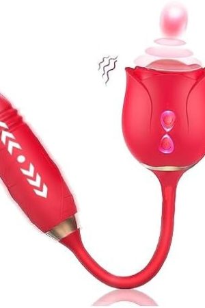 Rose Sex Toy - Adult Toys Sex Toys For Women With10 Modes, Waterproof Vibrator For Thrusting & Vibrating G Spot Dildo Vibrator, 3 In 1 Rose Clitoral Stimulator Womens Sex Toys