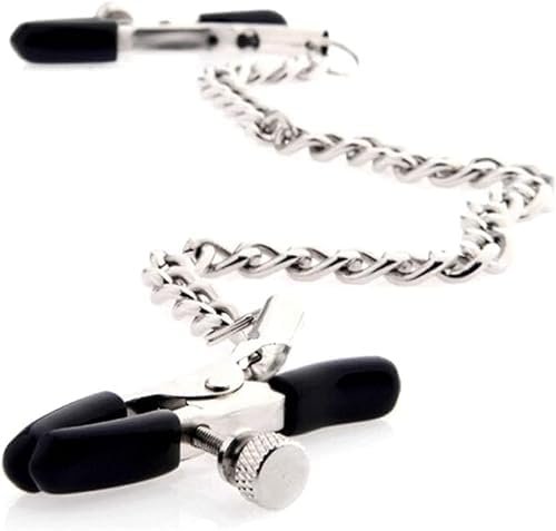 Weighted Nipple Clamps Sexy Bell Jewelry Steel Nipple Clamps For Women Bars Body Chain Neck Nipple Clips Adjustable Non Piercing Long Nipple Clamps Attractive Nipple -Bdsm03 - Image 3