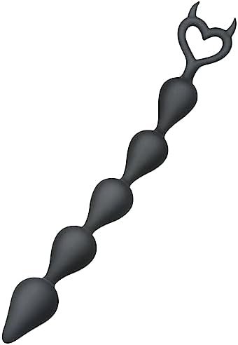 Silicone Anal Beads Butt Plug With Devil Shape Handle 5 Bead Anal Plug Anal Sex Toys Flexible Anal Chain Anal Trainer Sm Masturbation For Women Men Couples Cosplay Sex Factory