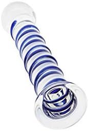Don Wand Glass Pleasure Wand, Swirl Mushroon Tip Rocket, Blue - Image 3