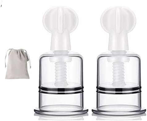 Dztsmart Inverted Nipple Puller 2 Pc,Nipple Aspirator Corrector Women Nipple Suckers For Flat Nipples,Vacuum Twist Suction Cupping Device,Plastic Cupping For Relaxation Massage (Middle)