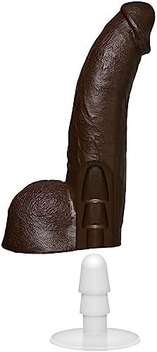 Doc Johnson Signature Series - Mr. Marcus' - 9 Inch Realistic Firmskyn Dildo With Removable Vac-U-Lock Suction Cup - F-Machine & Harness Compatible Base - For Adults Only, Chocolate - Image 2