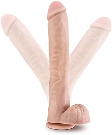 Blush Au Naturel 14 Inch Real Feel Dual Density Dildo, Realistic, Suction Cup Strap On Harness Base, Fat Thick Large Vanilla - Image 3