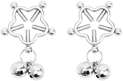 Crazypiercing Body Piercing Rings, Adjustable Shield Rings With Bell, Surgical Steel Shields Screw Body Piercing Circle Clamp