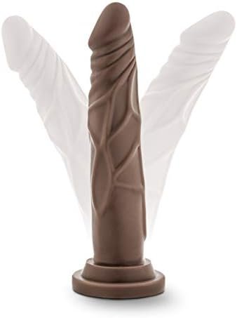 Blush Dr. Skin Basic 7 1/2 Inch Realistic Flexible Soft Slim Comfortable Dildo - Fragrance Free Suction Cup Harness Compatible Male Female Adult Toys - Sex Toy For Women Men Couples - Chocolate - Image 3