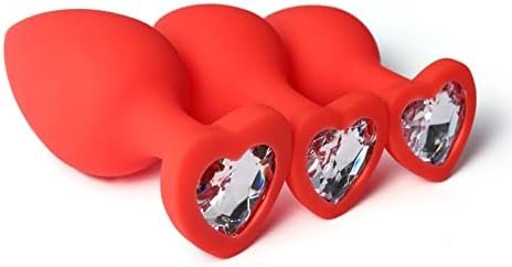 Lock Love 3Pcs Set Luxury Silicone Anal Plug Anal Sex Trainer 3Pcs Silicone Jeweled Butt Plugs, Anal Butt Plug Sex Toys Kit For Starter Beginner Men Women Couples (Black) - Image 3