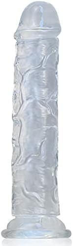 Anal Training Set, Realistic Transparent Anal Dildos Feels Like Skin Penis Anal Vaginal Prostate Clear Dildo With Strong Suction Cup For Hand-Free Play Suitable For Women Men Couple (L)
