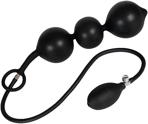 Inflatable Silicone Anal Beads Air Pump Detachable Adjustable Size Adult Sex Toy