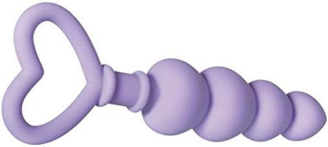 Evolved Love Is Back - Sweet Treat - Silicone Heart-Shaped Anal Plug With Four Anal Beads - Purple - Image 2