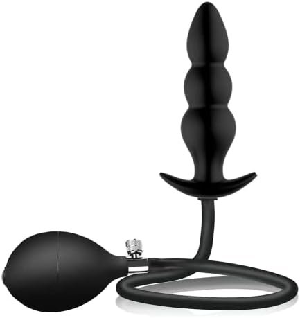 Butt Plug Silicone Inflatable Anal Plug 11.8"X4.7" Black - Image 2