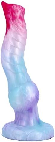Dragon Dildo 9.25Inch Realistic Dog Dildo Fantastic Colorful Strap On Dildos, Thick Silicone Anal Dildos For Women And Men Couples
