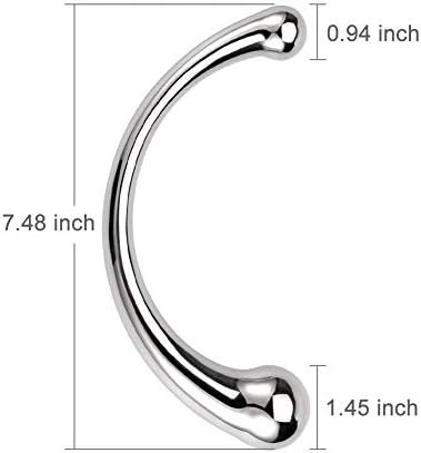G-Spot Massage Dildo, Stimulate Wand Fetish Plug Solid Metal Curved Dual Ended Masturbation Sex Toy For Couple - Image 3