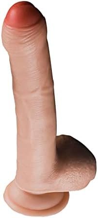 8 Inch Silicone Realistic Dildo Adult Sex Toy For Women,Liquid Silicone Safe & Soft G Spot Stimulation With Strong Suction Cup For Female Masturbator Pleasure (M)