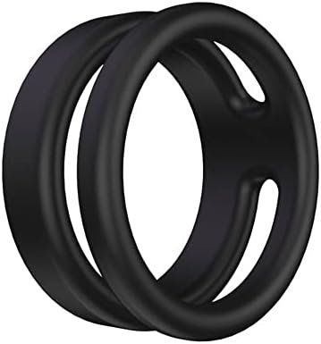 Ousandy Silicone Dual Cock Ring For Longer, Harder, Stronger Erections, Erection Enhancing - Soft Silicone, Adult Waterproof-Black